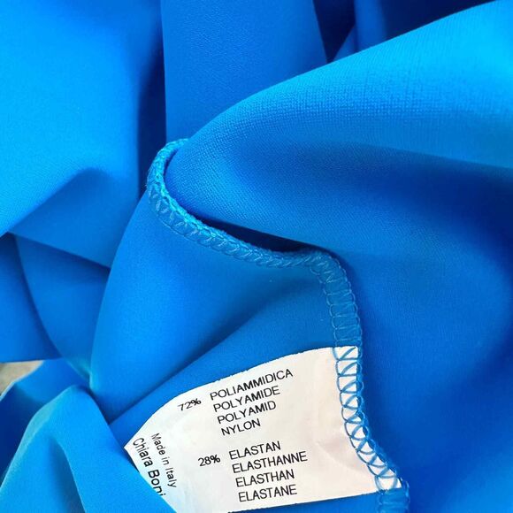 Chiara Boni La Petite Cobalt Gathered Cowl Neck Dress cocktail party Size 48 - Picture 11 of 15